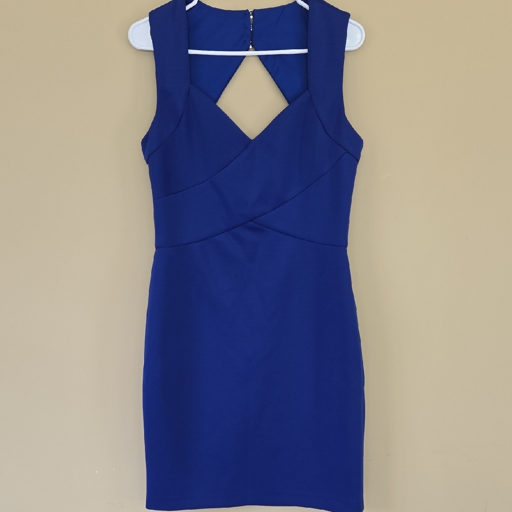 Eliza J Blue Halter Sheath Cocktail Dress, Size 6